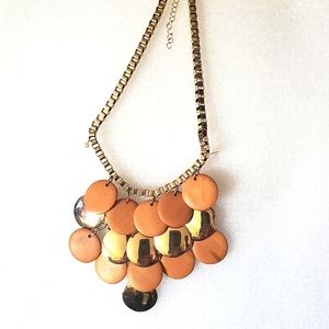 Ballet Gold & wood toned reversible necklace.